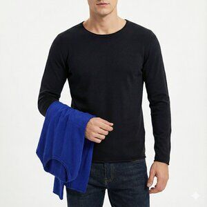 Wise Guy Italian Men's Soft Lightweight Breathable Sweater (2-Pack) Blue/Black